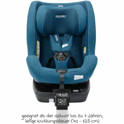 Reboarder-Kindersitz Salia 125 i-Size ab Geburt bis 7 Jahre (40 cm - 125 cm) drehbar mit Isofix-Basis - Steel Blue - Kollektion 2025
