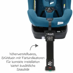 Reboarder-Kindersitz Salia 125 i-Size ab Geburt bis 7 Jahre (40 cm - 125 cm) drehbar mit Isofix-Basis - Steel Blue - Kollektion 2025