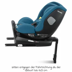 Reboarder-Kindersitz Salia 125 i-Size ab Geburt bis 7 Jahre (40 cm - 125 cm) drehbar mit Isofix-Basis - Steel Blue - Kollektion 2025