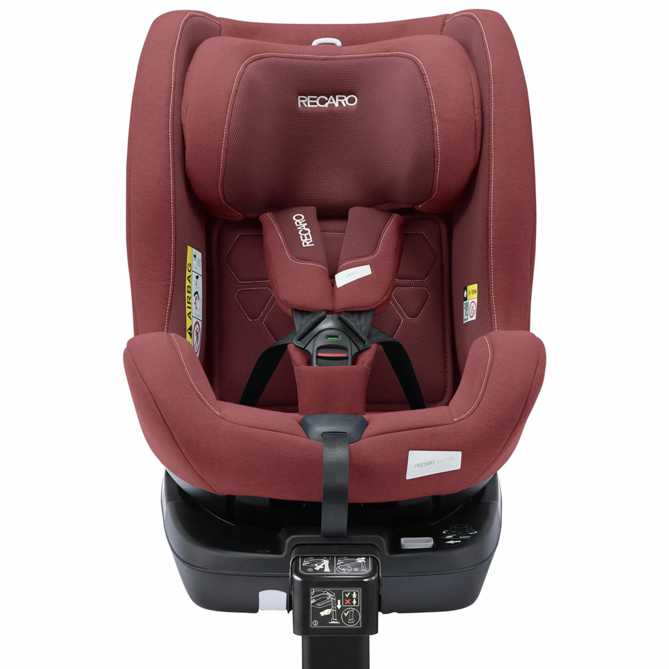 Reboarder-Kindersitz Salia 125 i-Size ab Geburt bis 7 Jahre (40 cm - 125 cm) drehbar mit Isofix-Basis - Iron Red - Kollektion 2025