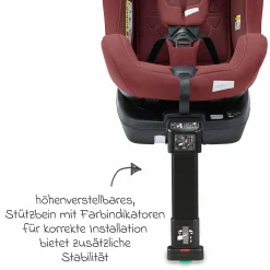Reboarder-Kindersitz Salia 125 i-Size ab Geburt bis 7 Jahre (40 cm - 125 cm) drehbar mit Isofix-Basis - Iron Red - Kollektion 2025