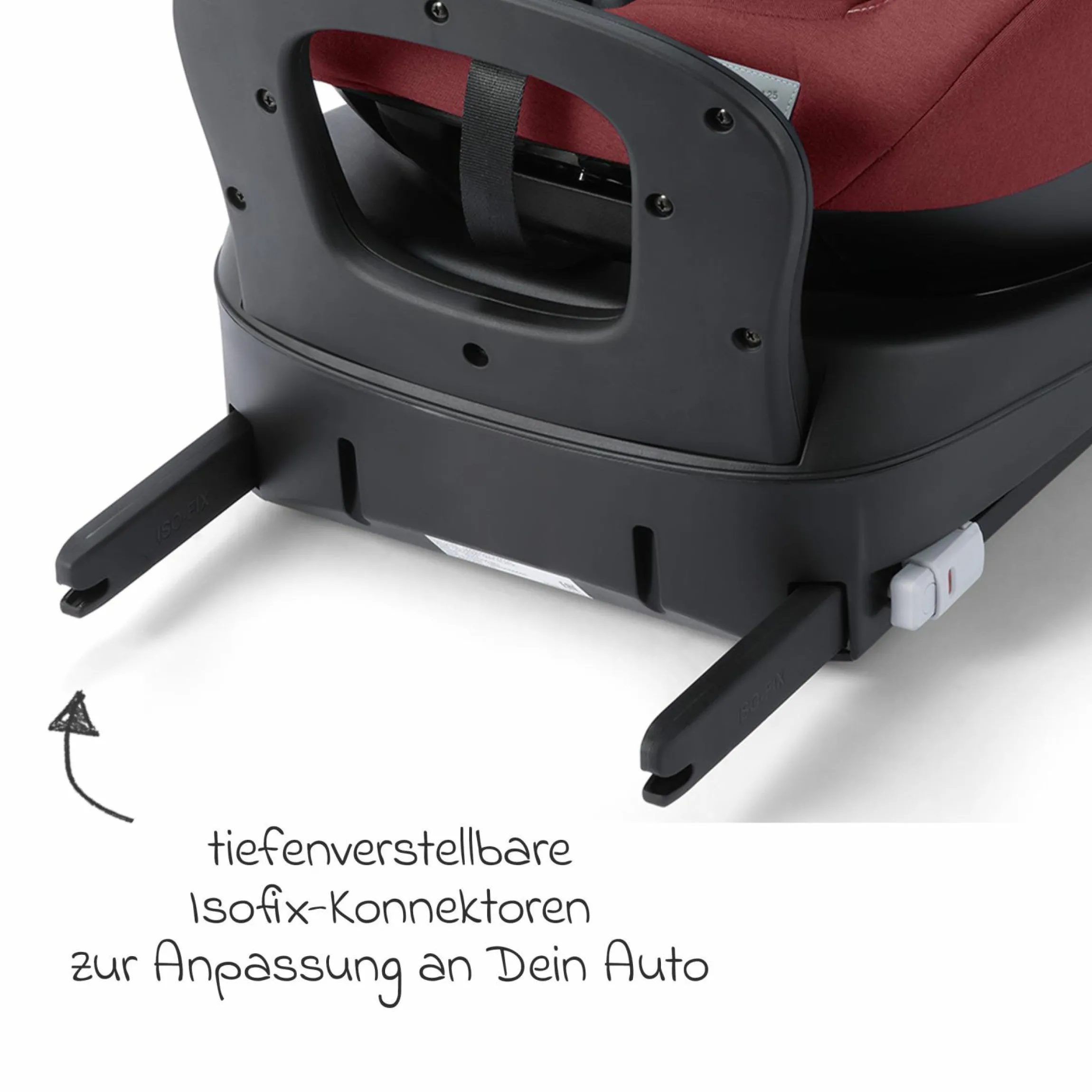 Reboarder-Kindersitz Salia 125 i-Size ab Geburt bis 7 Jahre (40 cm - 125 cm) drehbar mit Isofix-Basis - Iron Red - Kollektion 2025
