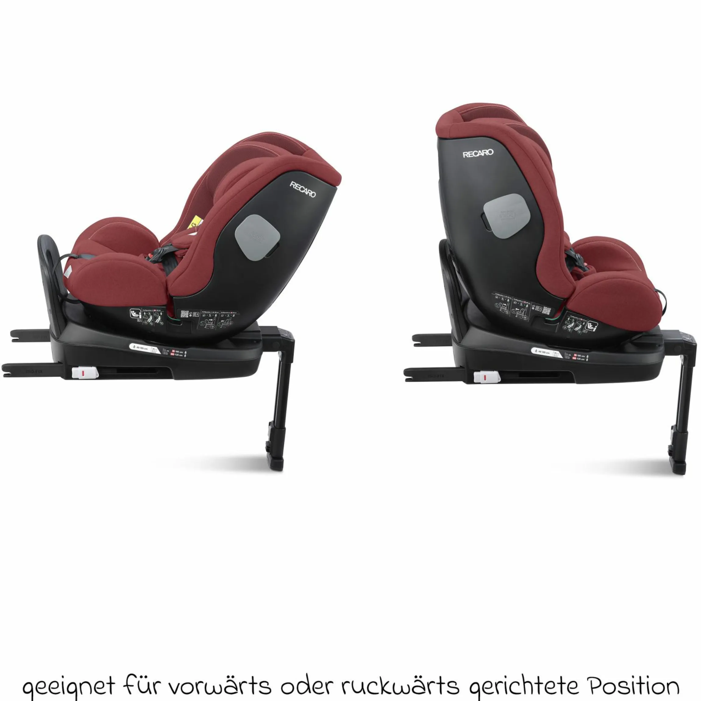 Reboarder-Kindersitz Salia 125 i-Size ab Geburt bis 7 Jahre (40 cm - 125 cm) drehbar mit Isofix-Basis - Iron Red - Kollektion 2025