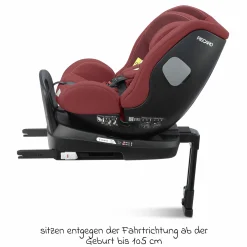 Reboarder-Kindersitz Salia 125 i-Size ab Geburt bis 7 Jahre (40 cm - 125 cm) drehbar mit Isofix-Basis - Iron Red - Kollektion 2025