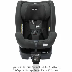 Reboarder-Kindersitz Salia 125 i-Size ab Geburt bis 7 Jahre (40 cm - 125 cm) drehbar mit Isofix-Basis - Fibre Black - Kollektion 2025