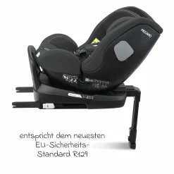 Reboarder-Kindersitz Salia 125 i-Size ab Geburt bis 7 Jahre (40 cm - 125 cm) drehbar mit Isofix-Basis - Fibre Black - Kollektion 2025