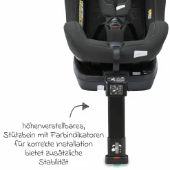 Reboarder-Kindersitz Salia 125 i-Size ab Geburt bis 7 Jahre (40 cm - 125 cm) drehbar mit Isofix-Basis - Fibre Black - Kollektion 2025