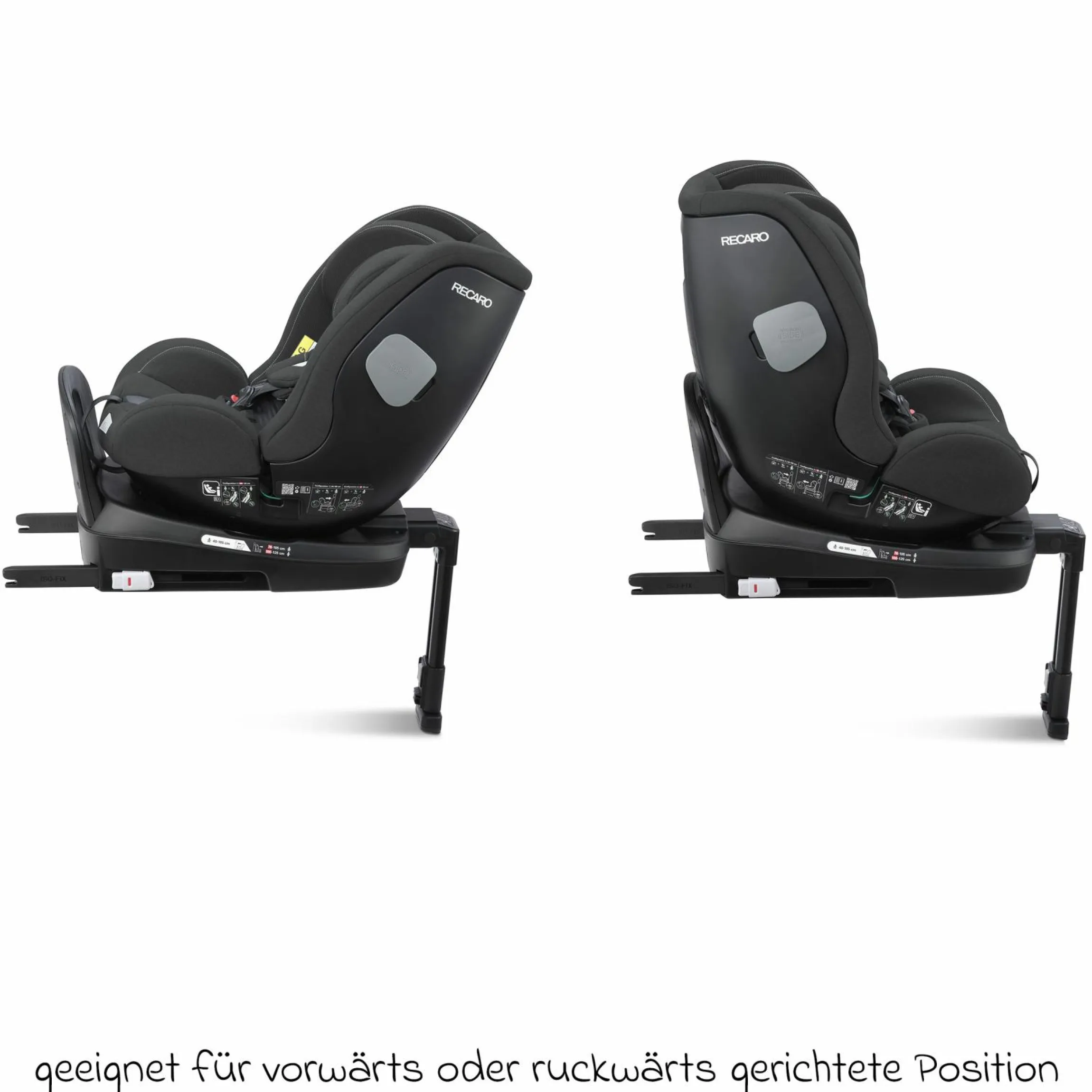 Reboarder-Kindersitz Salia 125 i-Size ab Geburt bis 7 Jahre (40 cm - 125 cm) drehbar mit Isofix-Basis - Fibre Black - Kollektion 2025