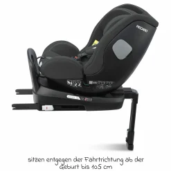 Reboarder-Kindersitz Salia 125 i-Size ab Geburt bis 7 Jahre (40 cm - 125 cm) drehbar mit Isofix-Basis - Fibre Black - Kollektion 2025