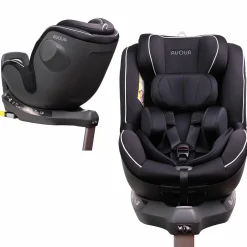 Reboarder-Kindersitz Sperber-Fix i-Size 40 cm - 105 cm / ab der Geburt bis 4 Jahre mit Isofix - Pearl Black - Kollektion 2025