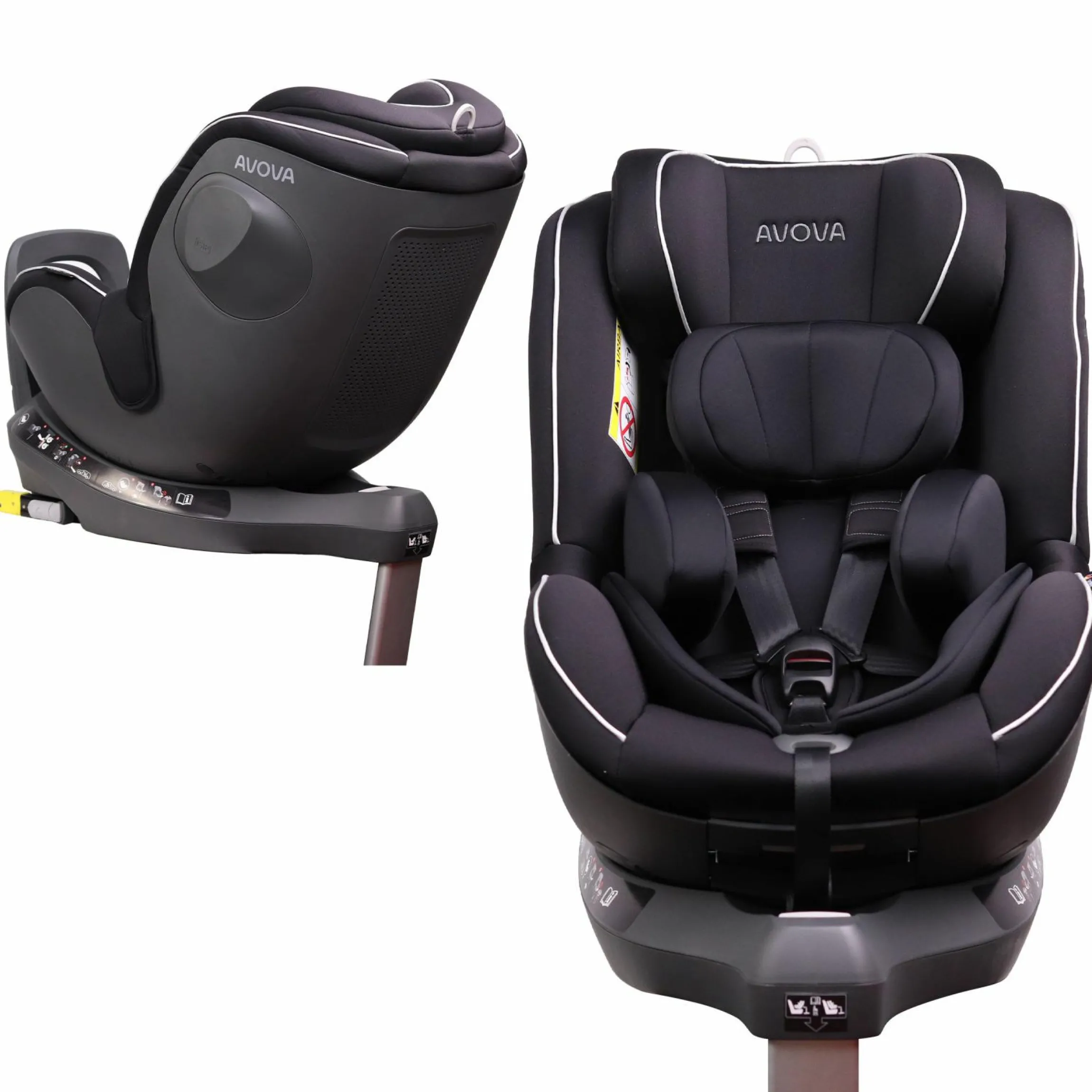 Reboarder-Kindersitz Sperber-Fix i-Size 40 cm - 105 cm / ab der Geburt bis 4 Jahre mit Isofix - Pearl Black - Kollektion 2025