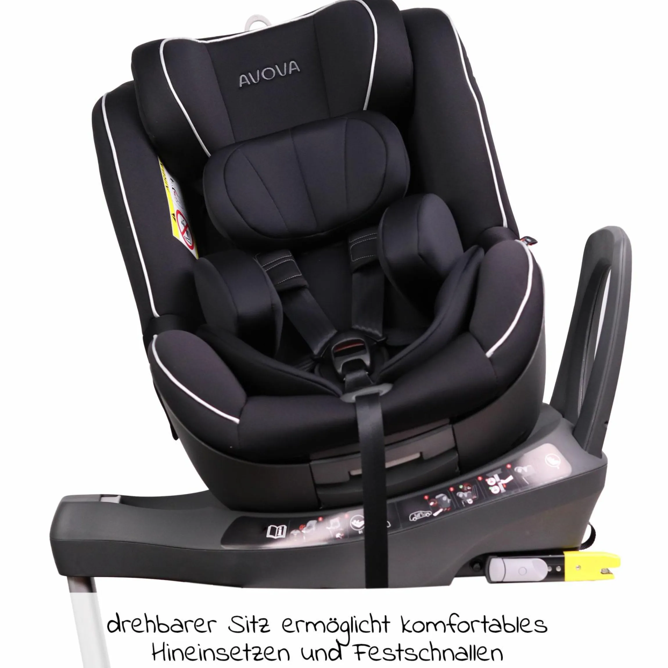 Reboarder-Kindersitz Sperber-Fix i-Size 40 cm - 105 cm / ab der Geburt bis 4 Jahre mit Isofix - Pearl Black - Kollektion 2025