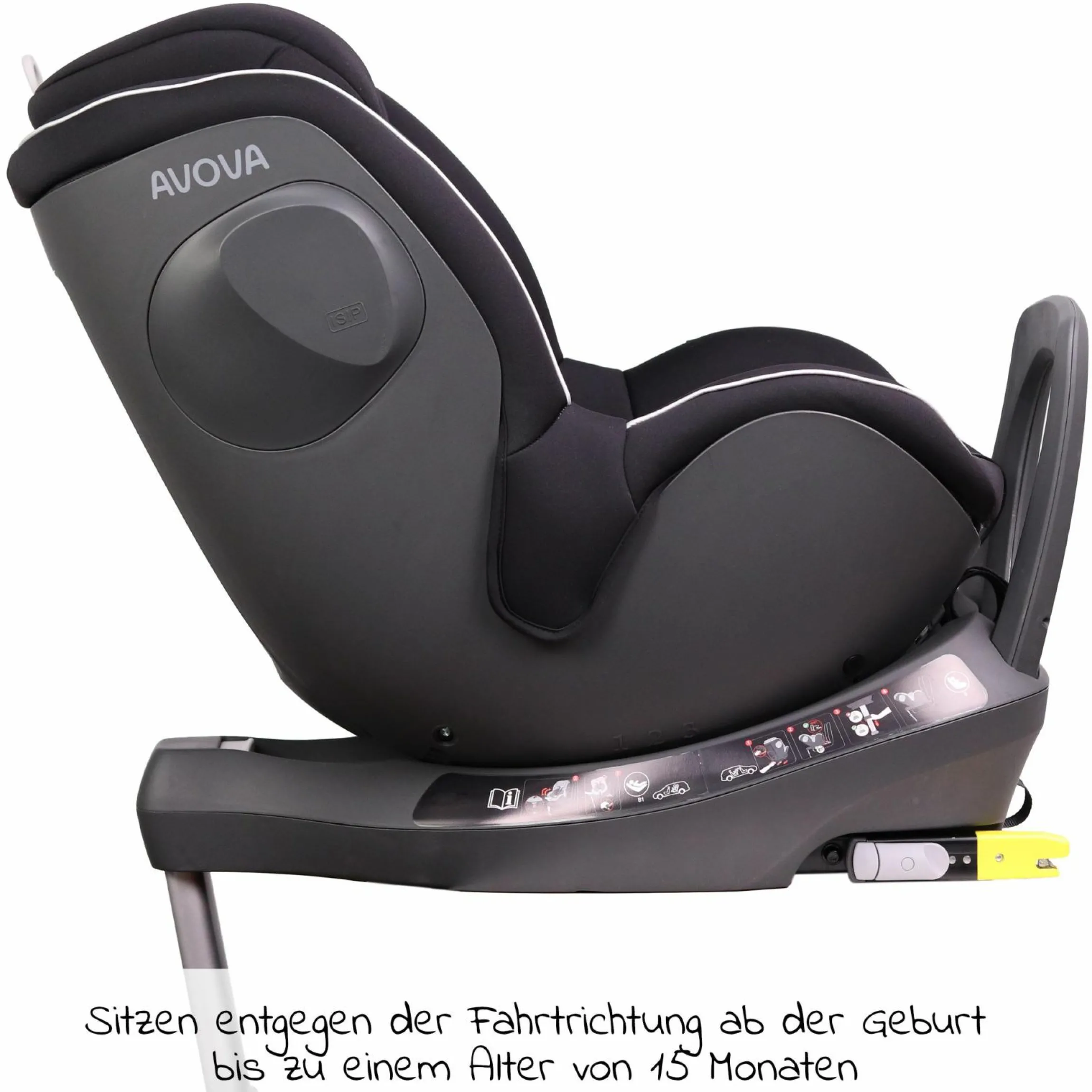Reboarder-Kindersitz Sperber-Fix i-Size 40 cm - 105 cm / ab der Geburt bis 4 Jahre mit Isofix - Pearl Black - Kollektion 2025