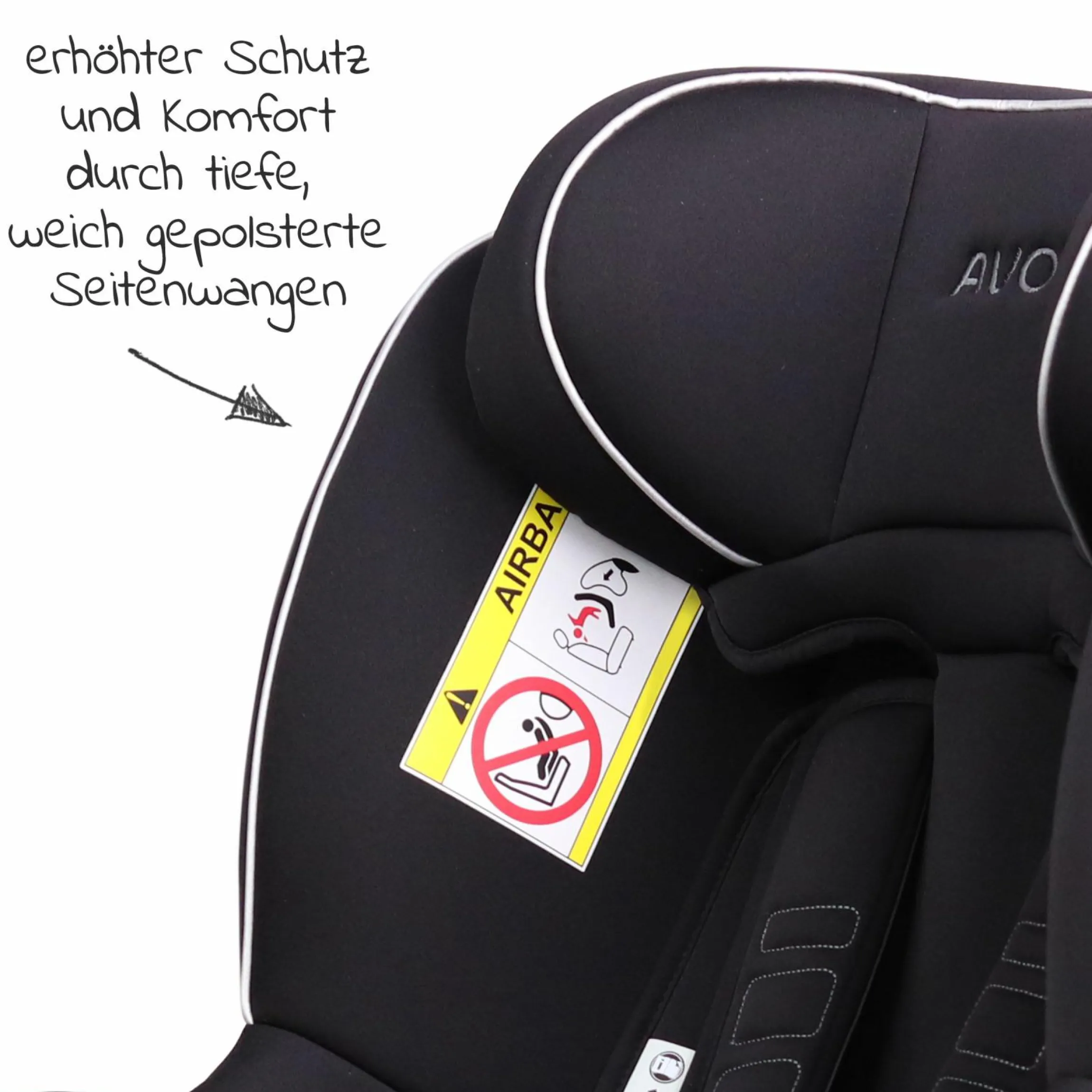Reboarder-Kindersitz Sperber-Fix i-Size 40 cm - 105 cm / ab der Geburt bis 4 Jahre mit Isofix - Pearl Black - Kollektion 2025
