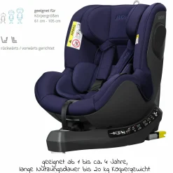Reboarder-Kindersitz Sperber-Fix 61 61 cm - 105 cm / 1 Jahr bis 4 Jahre mit Isofix - Atlantic Blue - Kollektion 2025