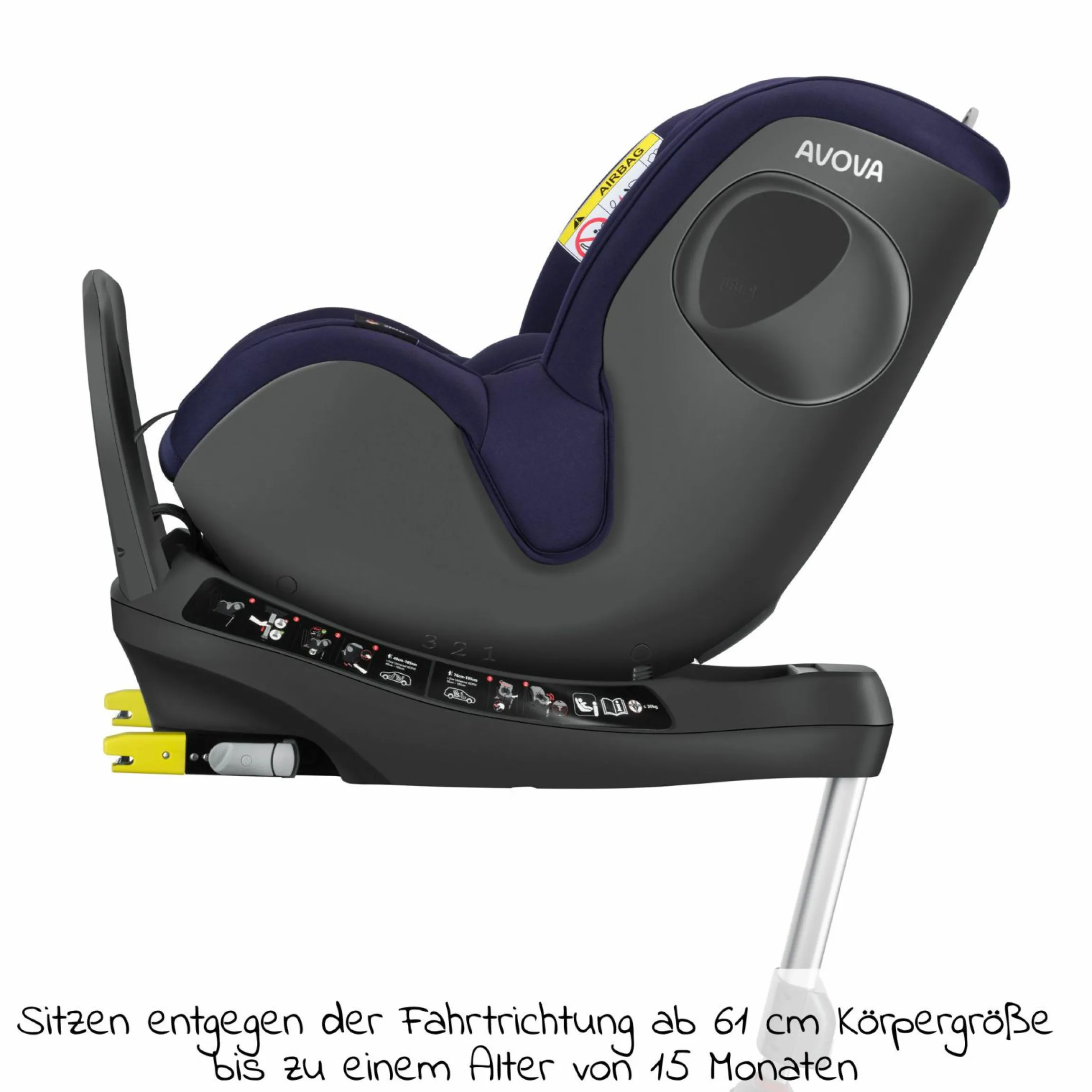 Reboarder-Kindersitz Sperber-Fix 61 61 cm - 105 cm / 1 Jahr bis 4 Jahre mit Isofix - Atlantic Blue - Kollektion 2025