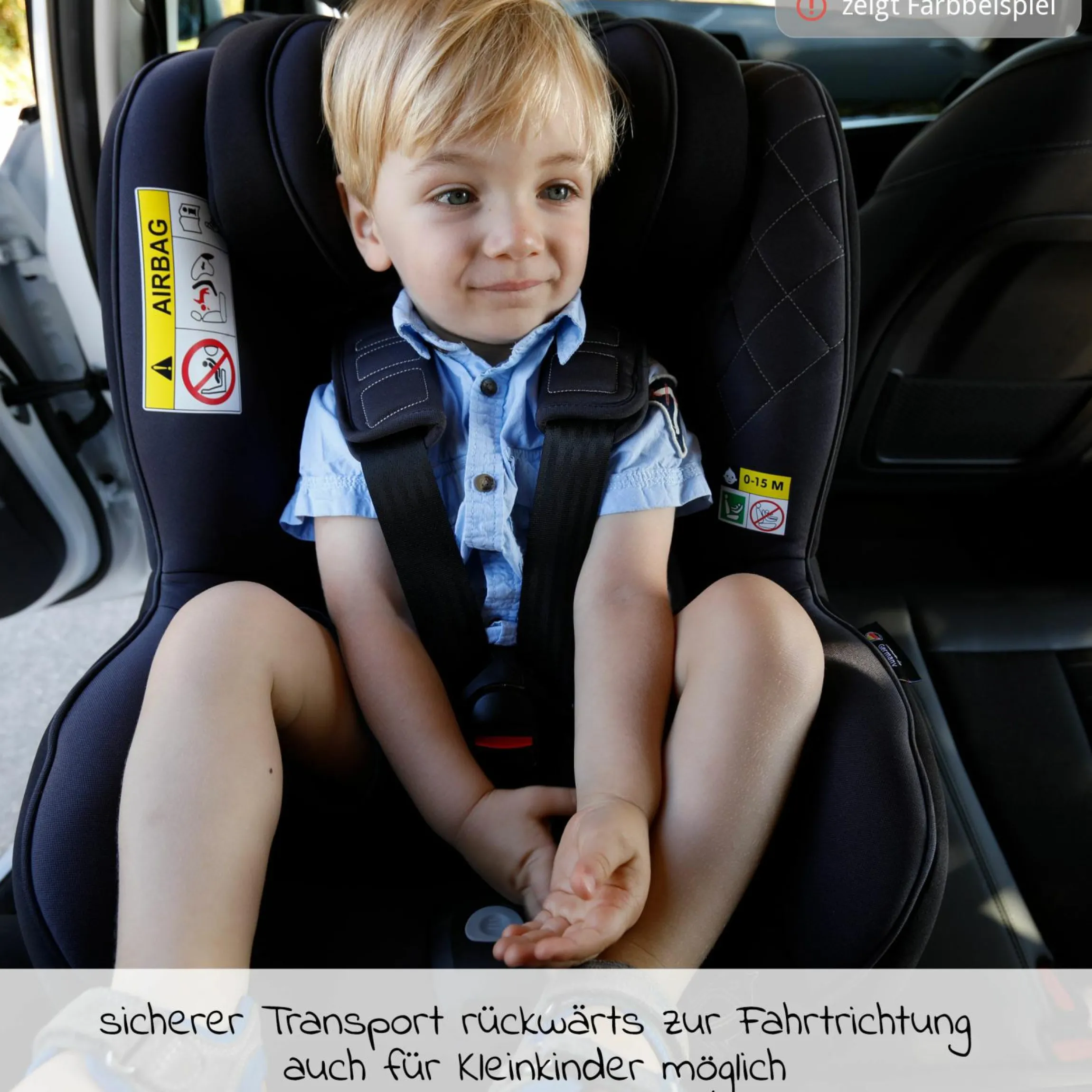 Reboarder-Kindersitz Sperber-Fix 61 61 cm - 105 cm / 1 Jahr bis 4 Jahre mit Isofix - Atlantic Blue - Kollektion 2025