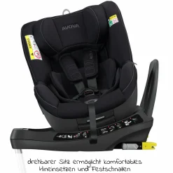 Reboarder-Kindersitz Sperber-Fix 61 61 cm - 105 cm / 1 Jahr bis 4 Jahre mit Isofix - Pearl Black - Kollektion 2025