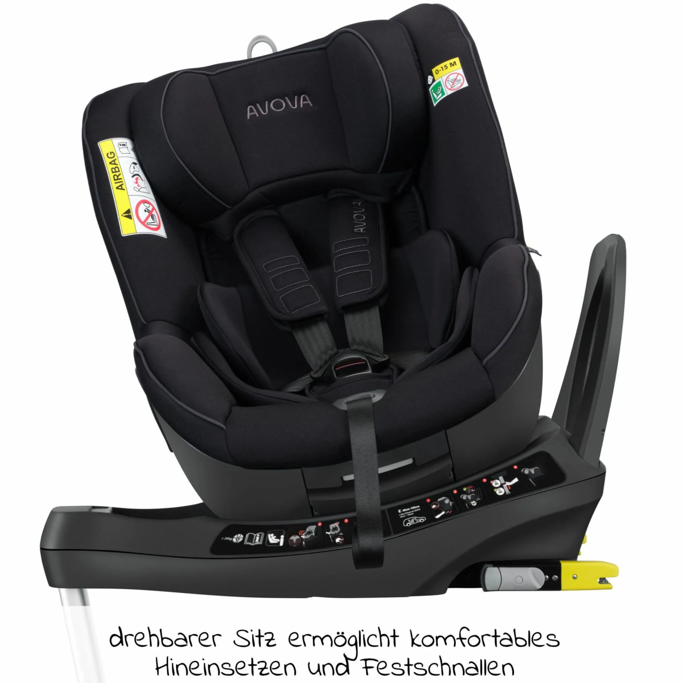 Reboarder-Kindersitz Sperber-Fix 61 61 cm - 105 cm / 1 Jahr bis 4 Jahre mit Isofix - Pearl Black - Kollektion 2025