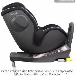 Reboarder-Kindersitz Sperber-Fix 61 61 cm - 105 cm / 1 Jahr bis 4 Jahre mit Isofix - Pearl Black - Kollektion 2025