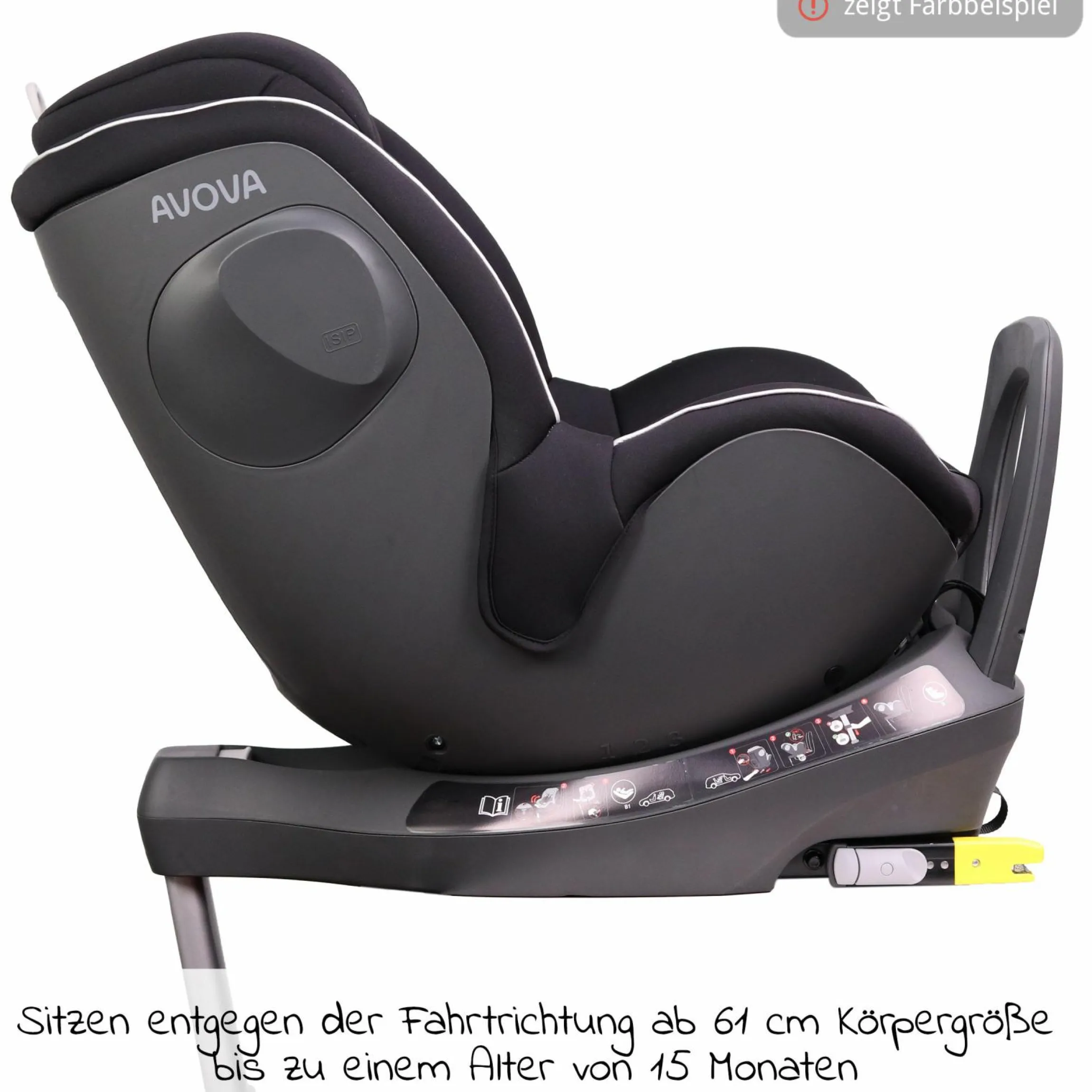 Reboarder-Kindersitz Sperber-Fix 61 61 cm - 105 cm / 1 Jahr bis 4 Jahre mit Isofix - Pearl Black - Kollektion 2025