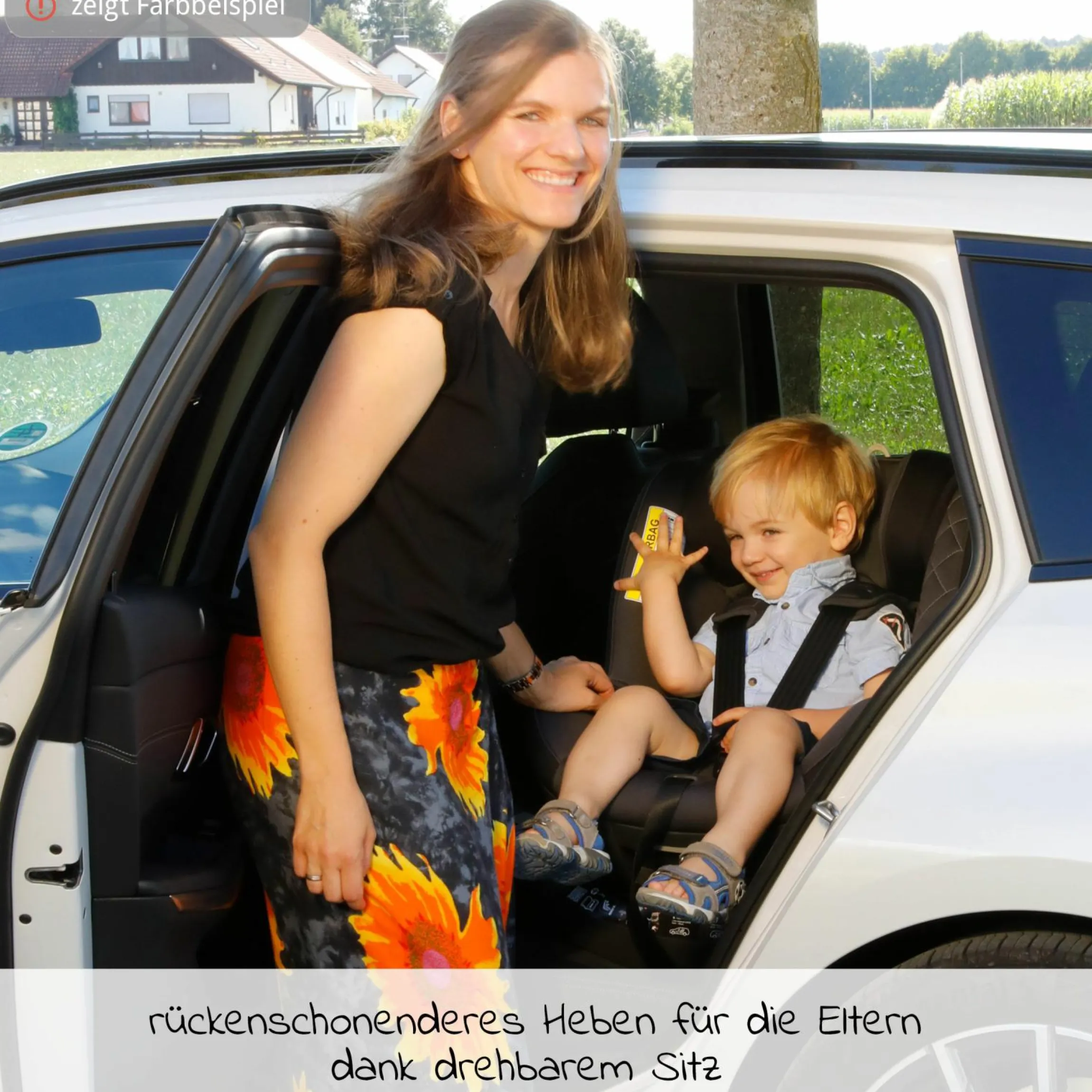 Reboarder-Kindersitz Sperber-Fix 61 61 cm - 105 cm / 1 Jahr bis 4 Jahre mit Isofix - Pearl Black - Kollektion 2025