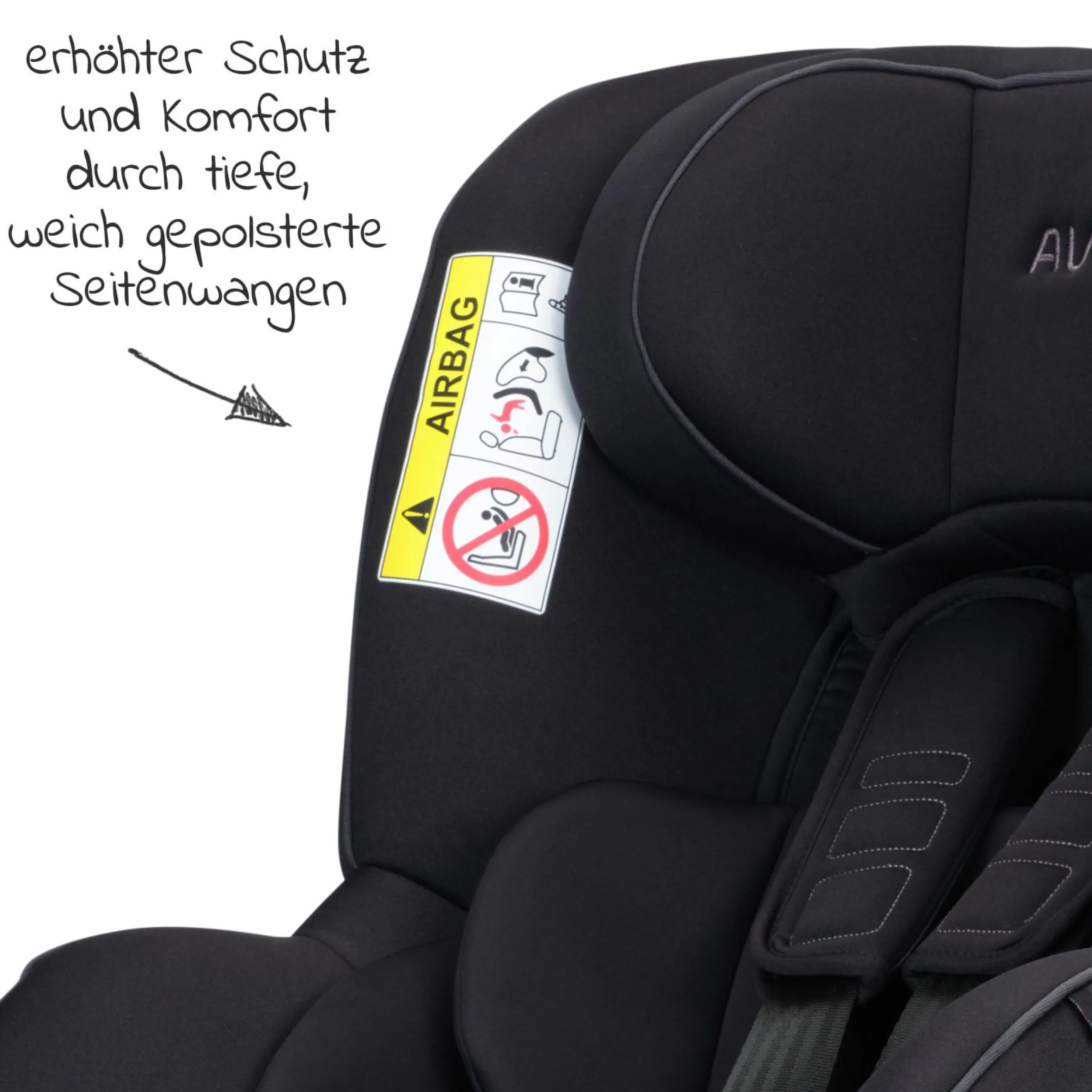 Reboarder-Kindersitz Sperber-Fix 61 61 cm - 105 cm / 1 Jahr bis 4 Jahre mit Isofix - Pearl Black - Kollektion 2025
