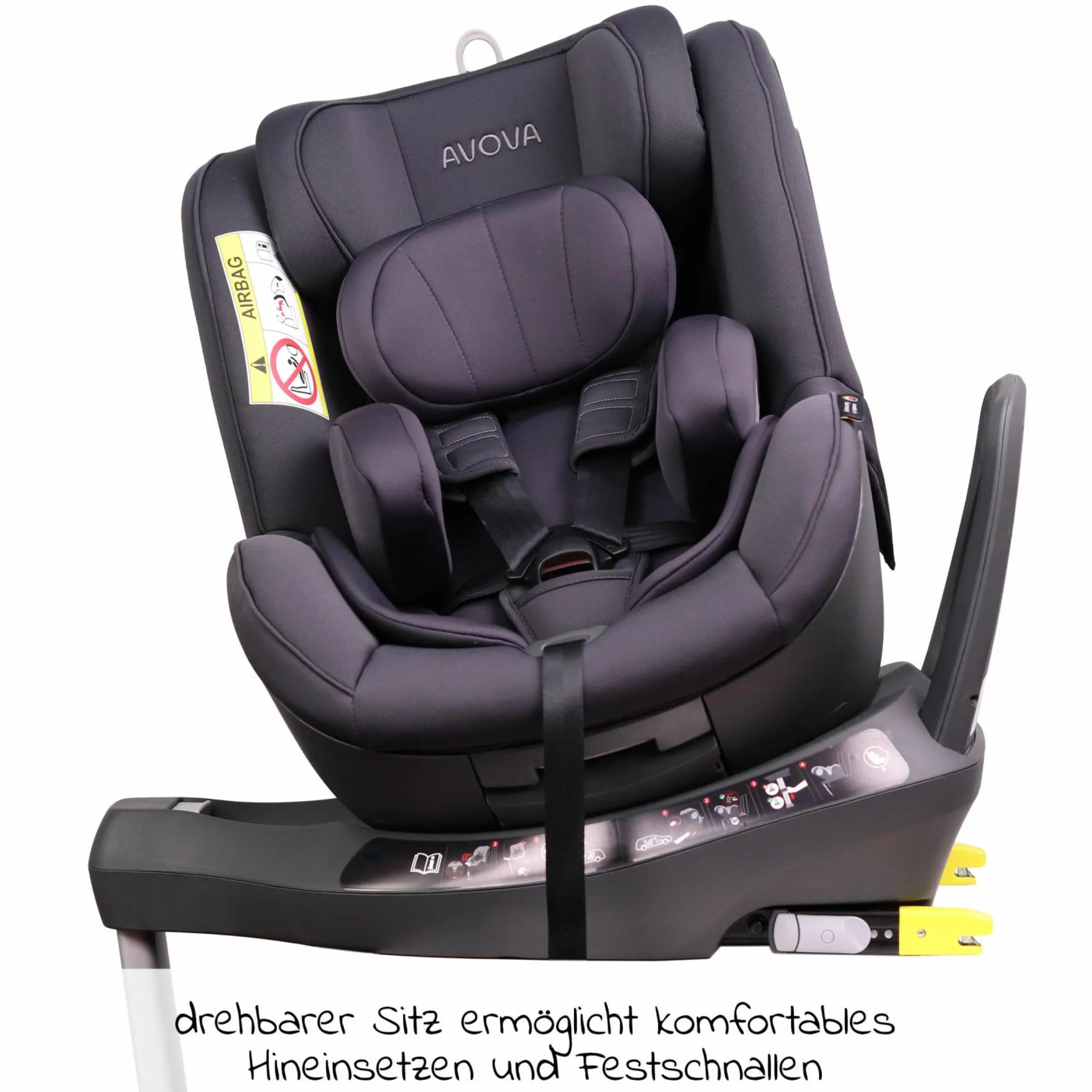 Reboarder-Kindersitz Sperber-Fix i-Size 40 cm - 105 cm / ab der Geburt bis 4 Jahre mit Isofix - Koala Grey - Kollektion 2025