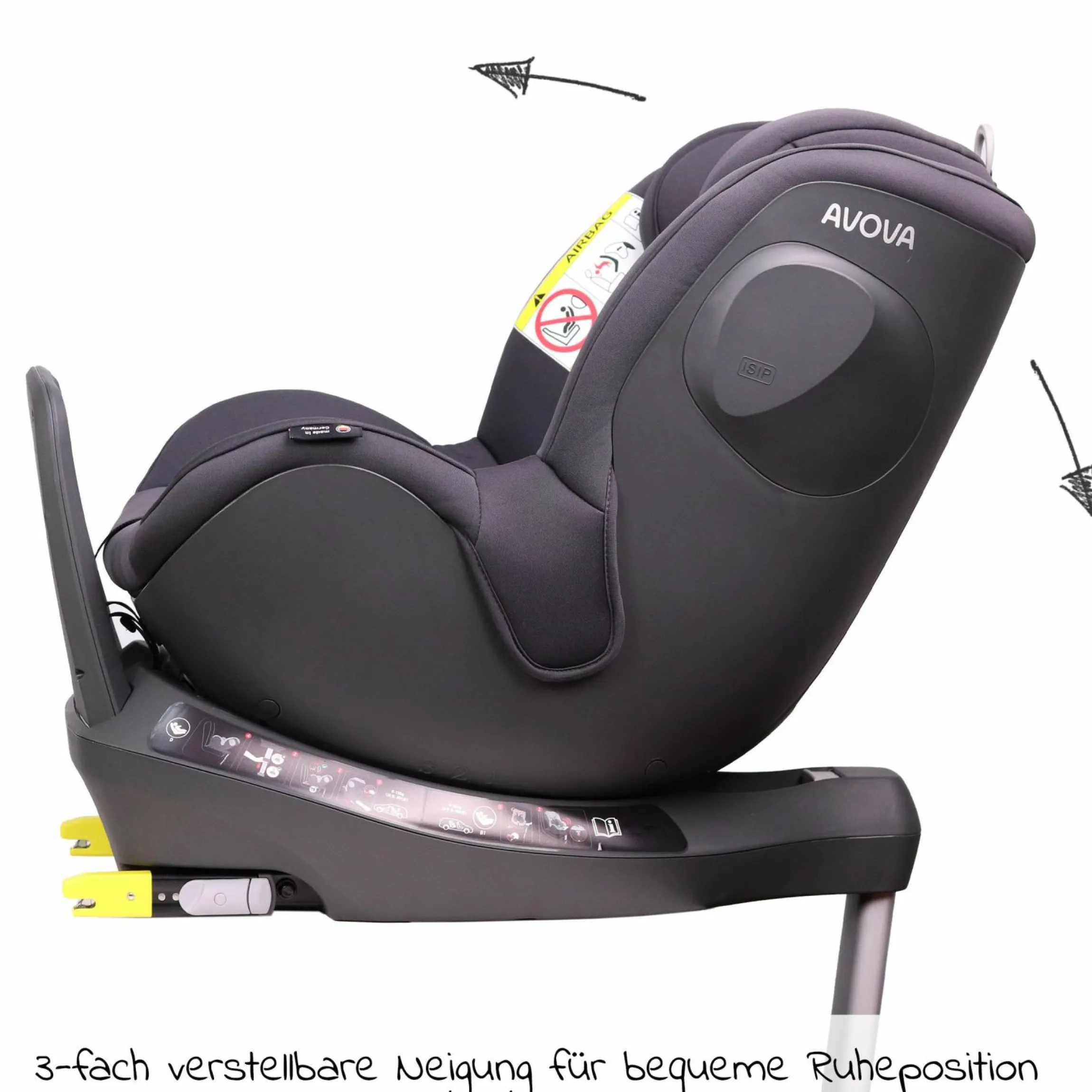 Reboarder-Kindersitz Sperber-Fix i-Size 40 cm - 105 cm / ab der Geburt bis 4 Jahre mit Isofix - Koala Grey - Kollektion 2025