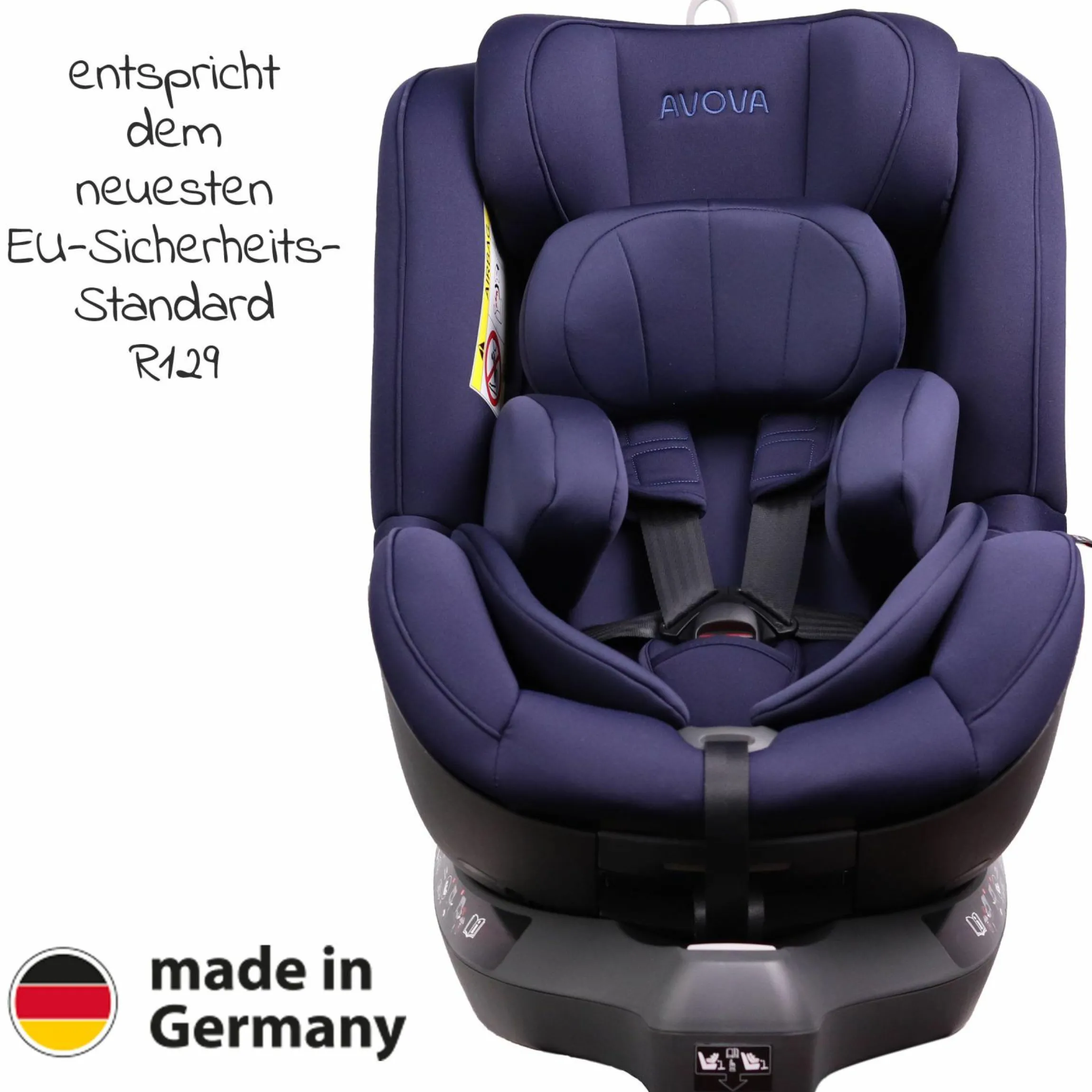 Reboarder-Kindersitz Sperber-Fix i-Size 40 cm - 105 cm / ab der Geburt bis 4 Jahre mit Isofix - Atlantic Blue - Kollektion 2025
