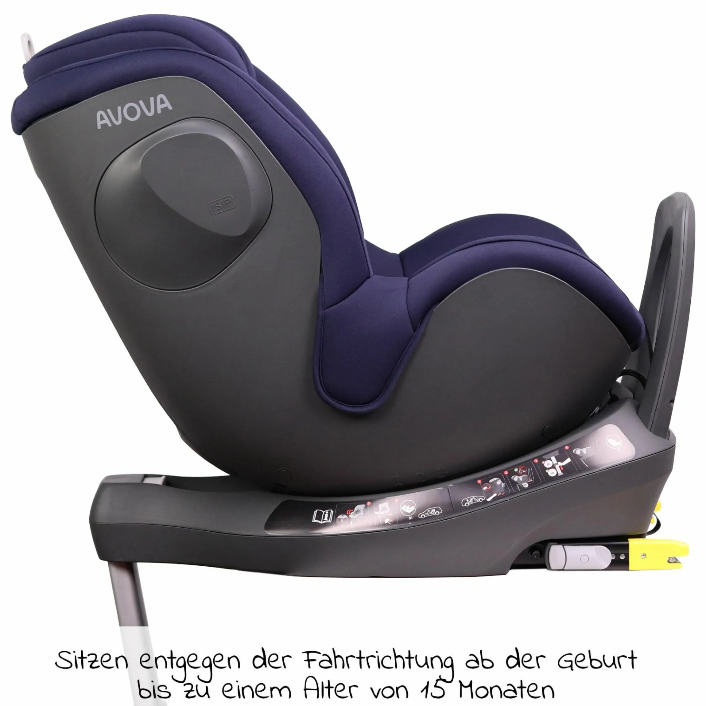 Reboarder-Kindersitz Sperber-Fix i-Size 40 cm - 105 cm / ab der Geburt bis 4 Jahre mit Isofix - Atlantic Blue - Kollektion 2025