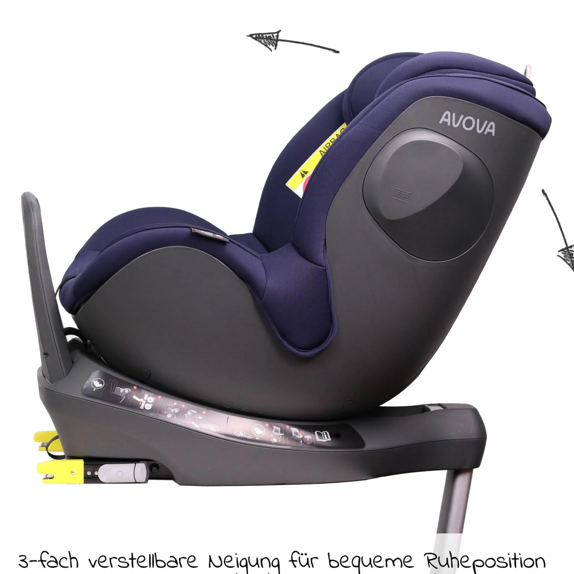 Reboarder-Kindersitz Sperber-Fix i-Size 40 cm - 105 cm / ab der Geburt bis 4 Jahre mit Isofix - Atlantic Blue - Kollektion 2025