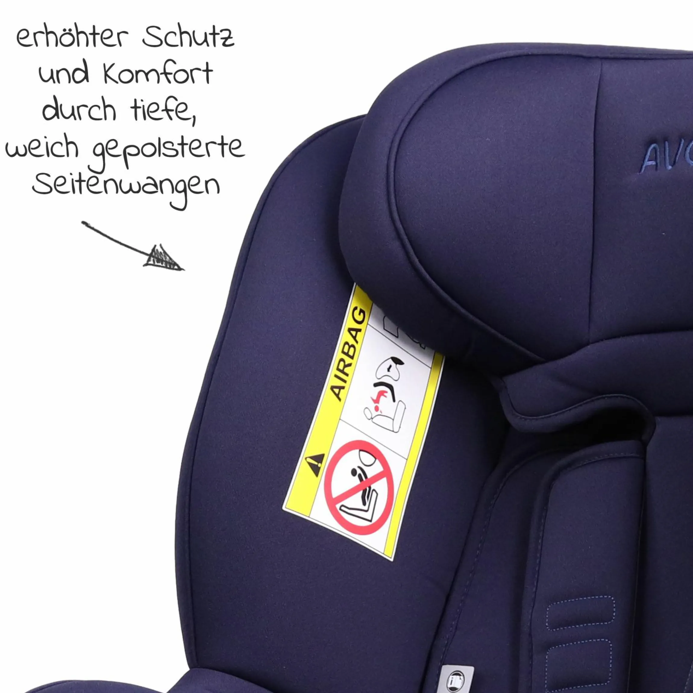 Reboarder-Kindersitz Sperber-Fix i-Size 40 cm - 105 cm / ab der Geburt bis 4 Jahre mit Isofix - Atlantic Blue - Kollektion 2025