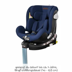 Reboarder-Kindersitz Swan-Fix i-Size ab Geburt bis 7 Jahre (40 cm -125 cm) inkl. Isofix-Basis - River Blue