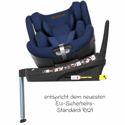 Reboarder-Kindersitz Swan-Fix i-Size ab Geburt bis 7 Jahre (40 cm -125 cm) inkl. Isofix-Basis - River Blue