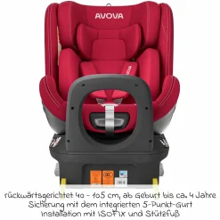 Reboarder-Kindersitz Swan-Fix i-Size ab Geburt bis 7 Jahre (40 cm -125 cm) inkl. Isofix-Basis - Maple Red