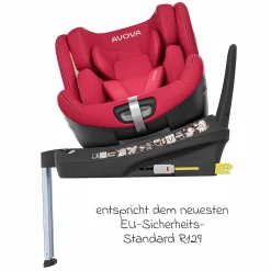Reboarder-Kindersitz Swan-Fix i-Size ab Geburt bis 7 Jahre (40 cm -125 cm) inkl. Isofix-Basis - Maple Red