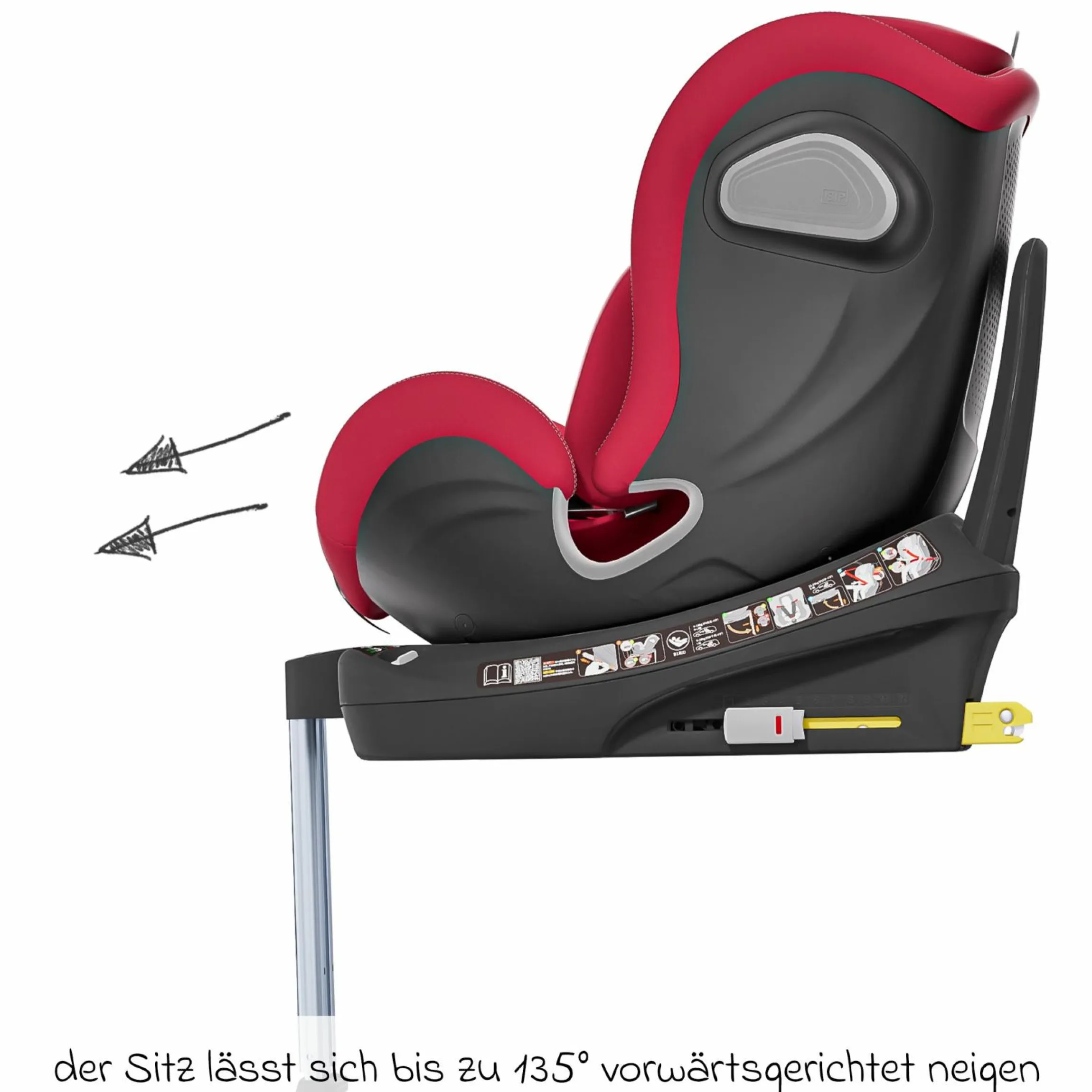 Reboarder-Kindersitz Swan-Fix i-Size ab Geburt bis 7 Jahre (40 cm -125 cm) inkl. Isofix-Basis - Maple Red