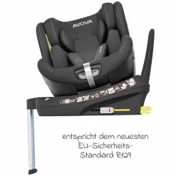Reboarder-Kindersitz Swan-Fix i-Size ab Geburt bis 7 Jahre (40 cm -125 cm) inkl. Isofix-Basis - Pearl Black
