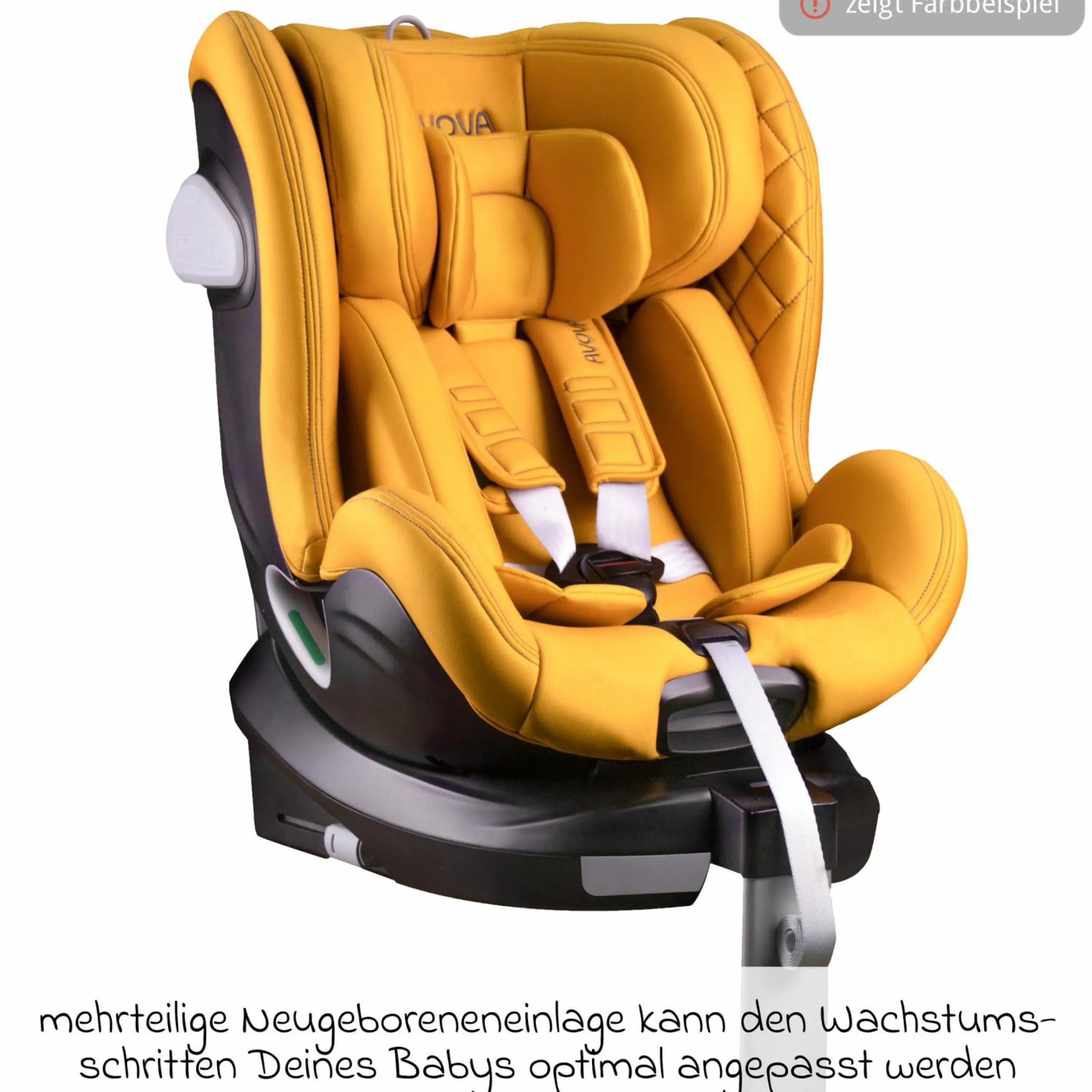 Reboarder-Kindersitz Swan-Fix i-Size ab Geburt bis 7 Jahre (40 cm -125 cm) inkl. Isofix-Basis - Pearl Black