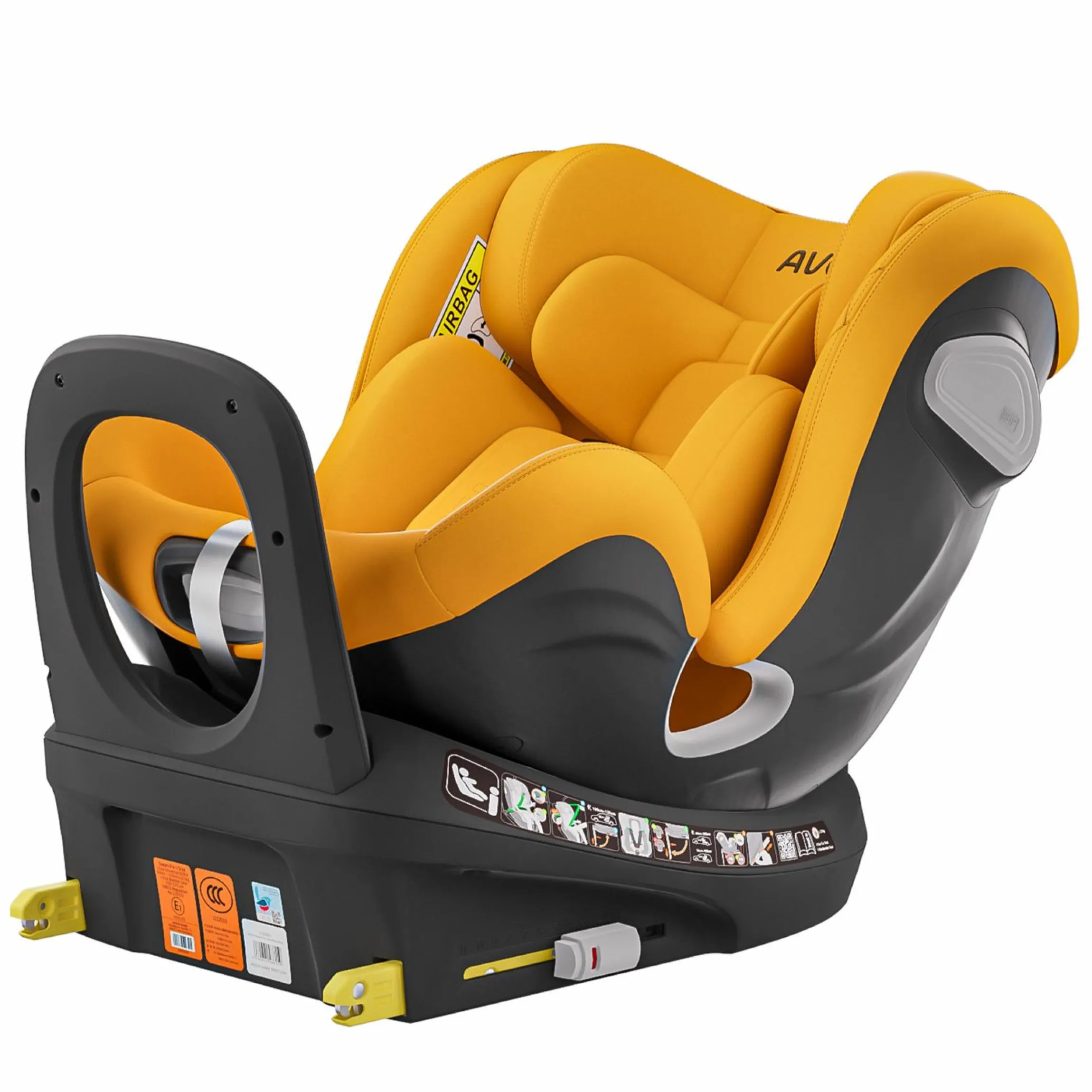 Reboarder-Kindersitz Swan-Fix i-Size ab Geburt bis 7 Jahre (40 cm -125 cm) inkl. Isofix-Basis - Beach Yello