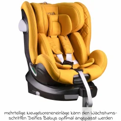 Reboarder-Kindersitz Swan-Fix i-Size ab Geburt bis 7 Jahre (40 cm -125 cm) inkl. Isofix-Basis - Beach Yello