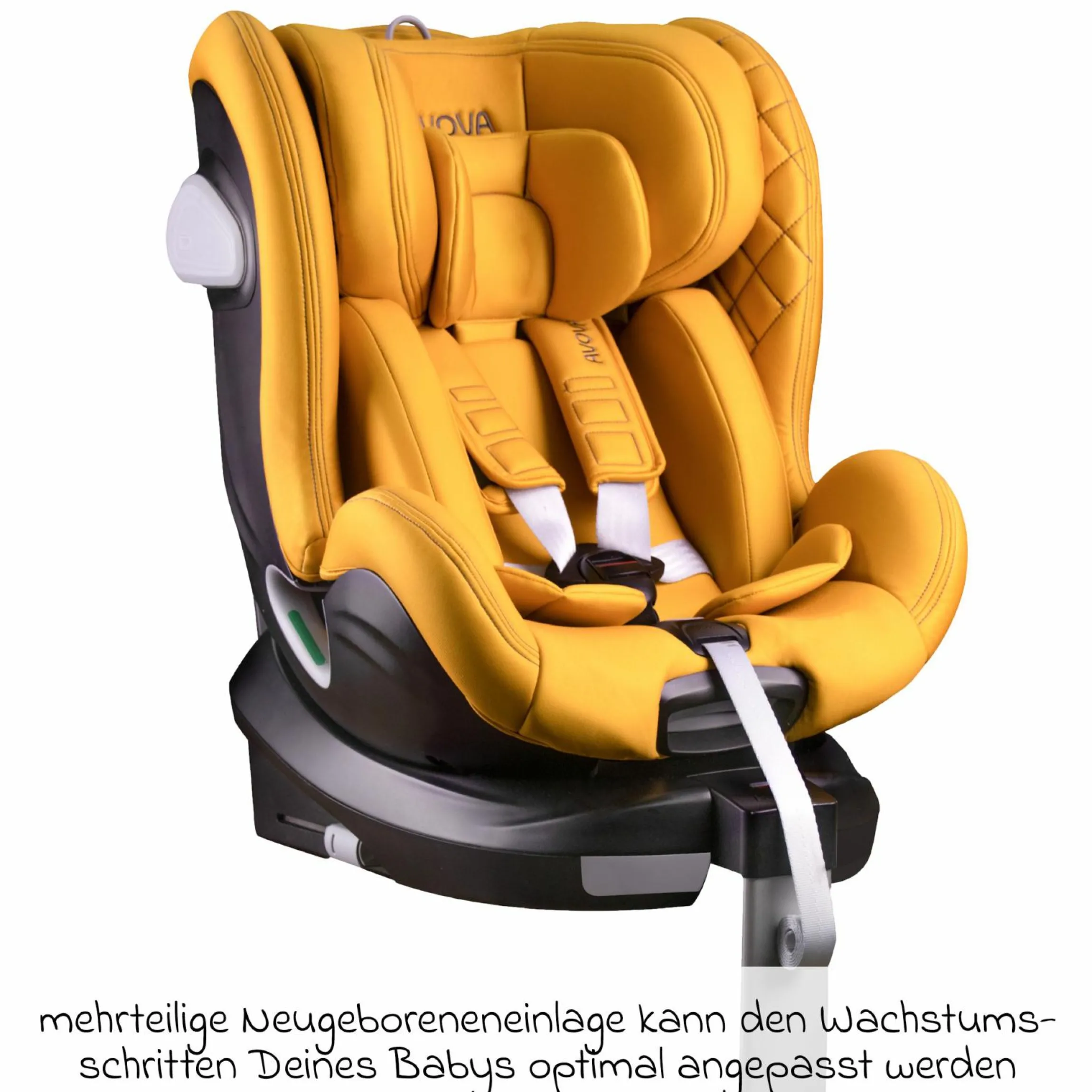 Reboarder-Kindersitz Swan-Fix i-Size ab Geburt bis 7 Jahre (40 cm -125 cm) inkl. Isofix-Basis - Beach Yello