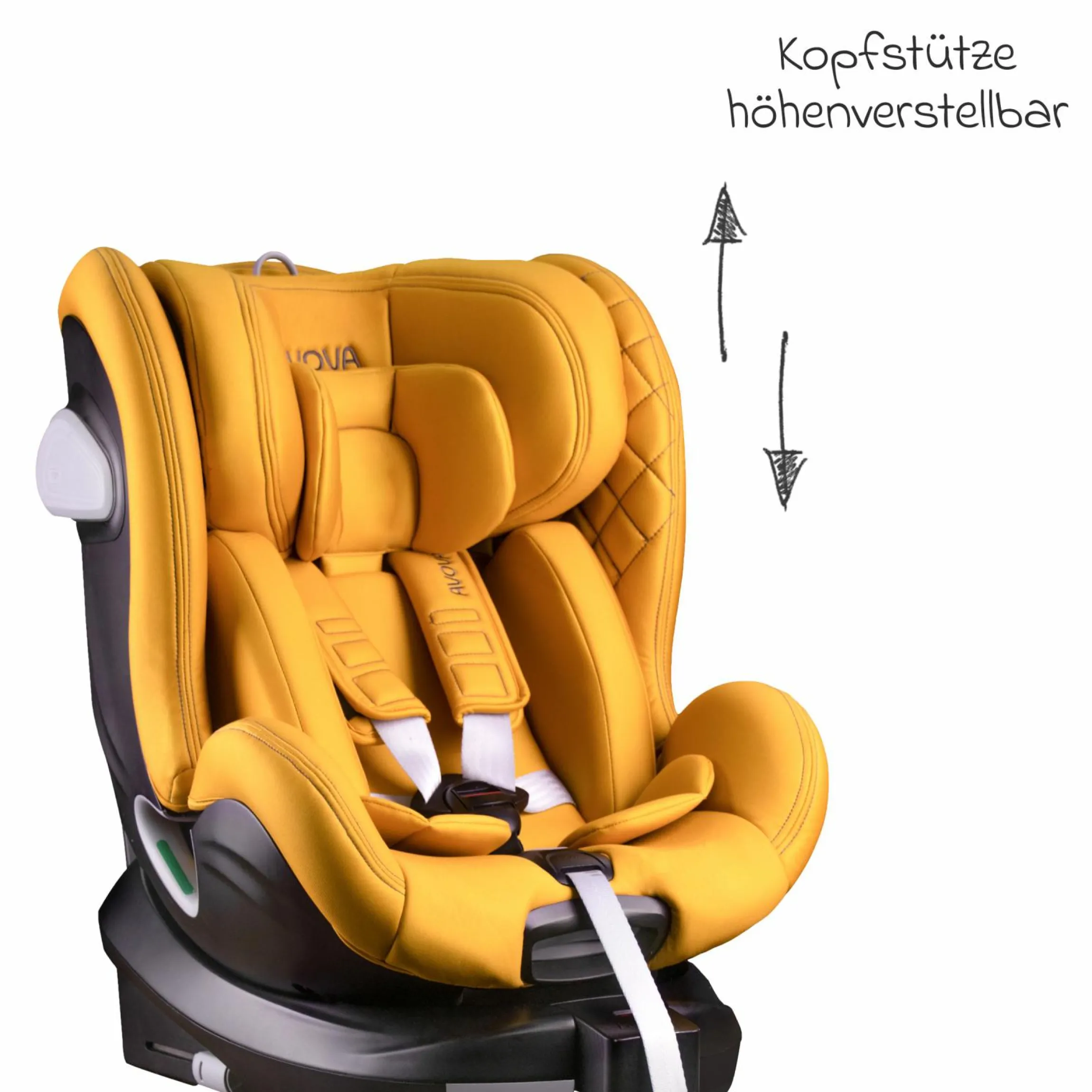 Reboarder-Kindersitz Swan-Fix i-Size ab Geburt bis 7 Jahre (40 cm -125 cm) inkl. Isofix-Basis - Beach Yello