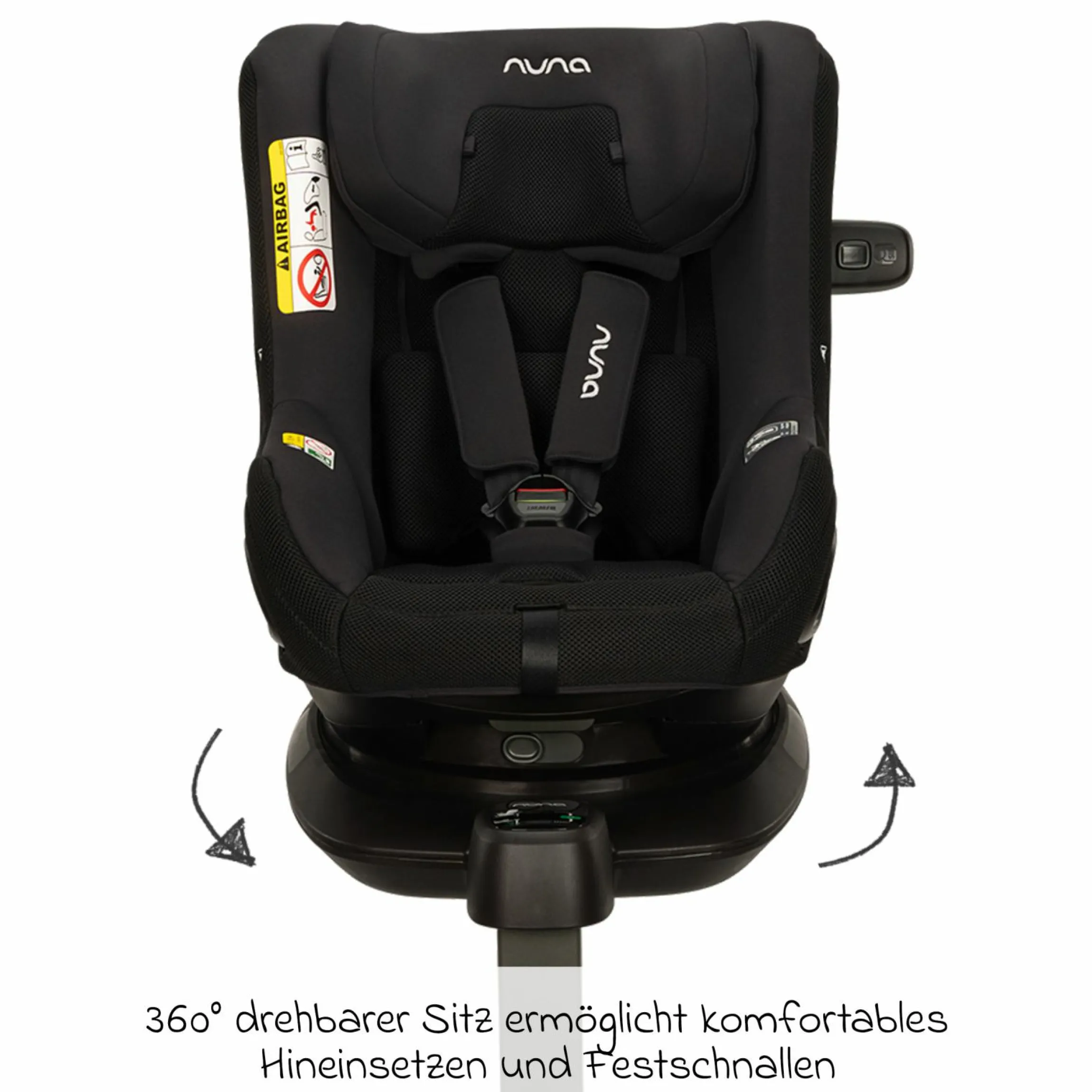 Reboarder-Kindersitz TODL next i-Size 360° drehbar ab Geburt bis 4 Jahre (40 cm - 105 cm) inkl. Sitzverkleinerer - Thunder - Kollektion 2025