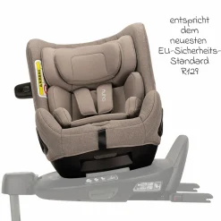 Reboarder-Kindersitz TODL next i-Size 360° inkl. Base Curve drehbar ab Geburt bis 4 Jahre (40 cm - 105 cm) mit Sitzverkleinerer, Polsterschutz & Spieltier - Cedar