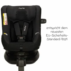 Reboarder-Kindersitz TODL next i-Size 360° inkl. Base Curve drehbar ab Geburt bis 4 Jahre (40 cm - 105 cm) mit Sitzverkleinerer, Polsterschutz & Spieltier - Thunder