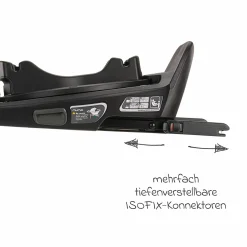 Reboarder-Kindersitz TODL next i-Size 360° inkl. Base Curve drehbar ab Geburt bis 4 Jahre (40 cm - 105 cm) mit Sitzverkleinerer, Polsterschutz & Spieltier - Thunder