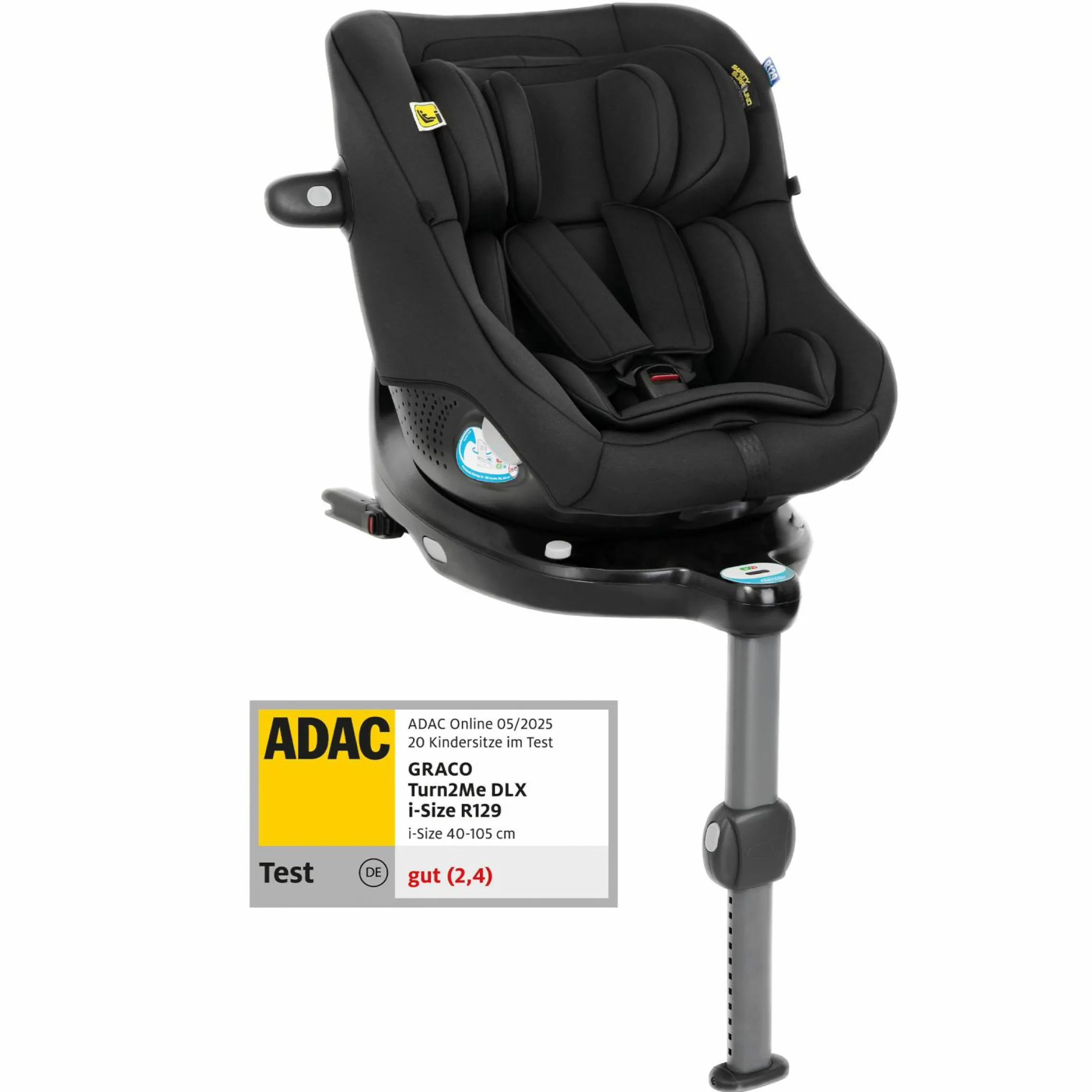 Reboarder-Kindersitz Turn2Me DLX i-Size ab Geburt - 4 Jahre (40 cm - 105 cm) inkl. Isofix-Basis - Midnight - Kollektion 2025