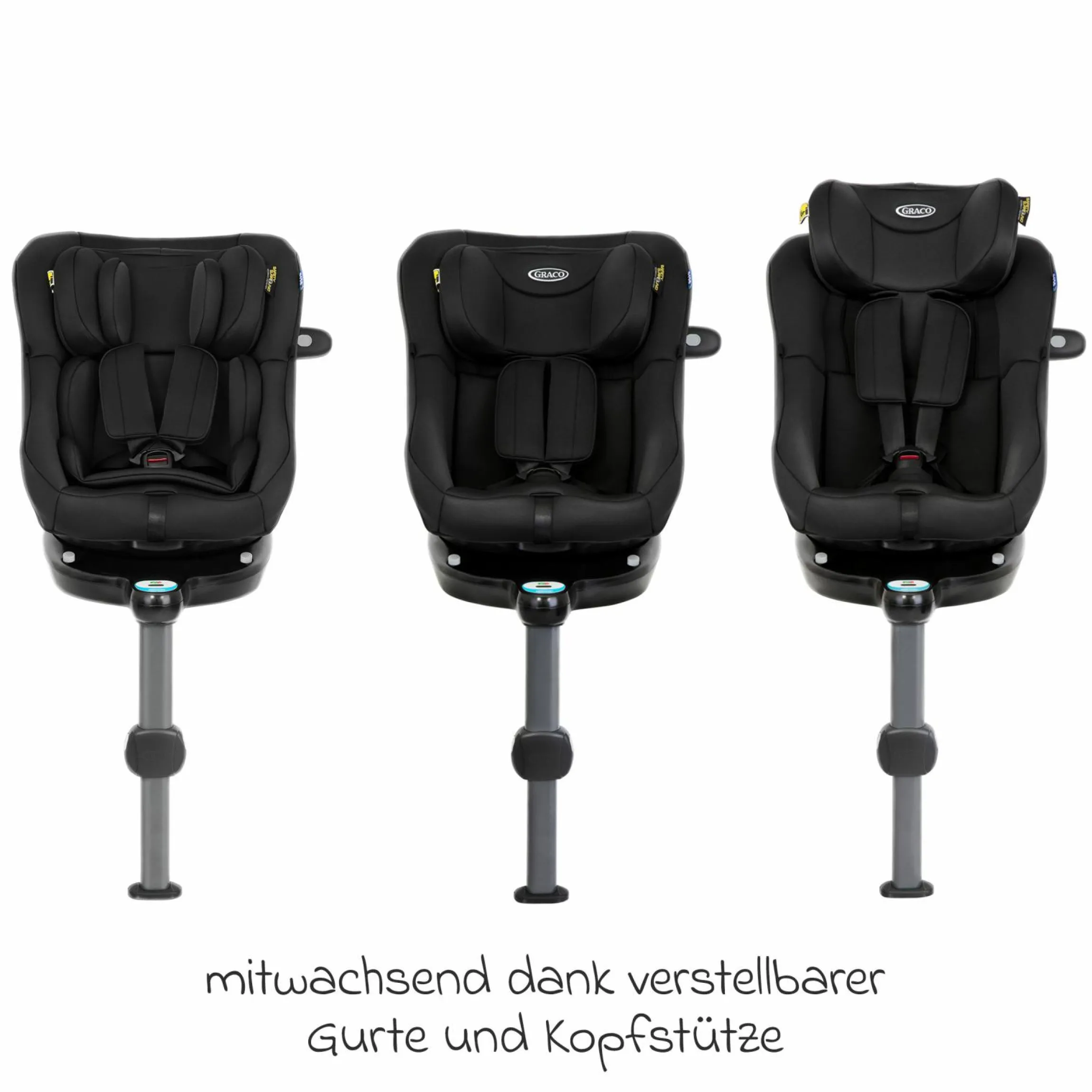 Reboarder-Kindersitz Turn2Me DLX i-Size ab Geburt - 4 Jahre (40 cm - 105 cm) inkl. Isofix-Basis - Midnight - Kollektion 2025